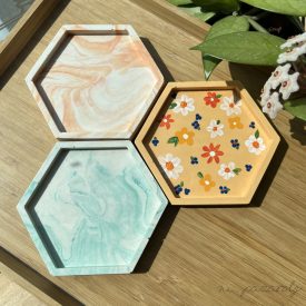 Mirage Ásványgyanta alátét - Hexagon